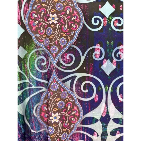 The Pyramid Collection Womens Asymmetric Tunic Size 1X Top Psychedelic Artsy - Picture 4 of 9